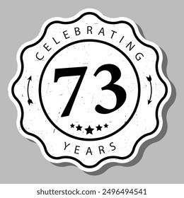 Celebrating 73 Years Experience Badge