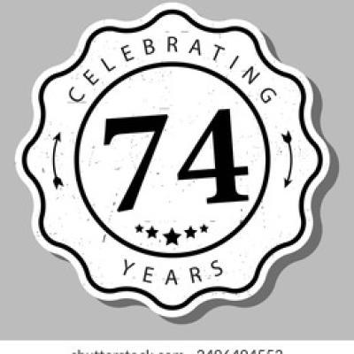 Celebrating 74 Years Experience Badge