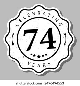 Celebrating 74 Years Experience Badge