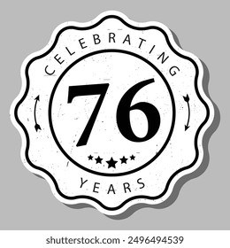 Celebrating 76 Years Experience Badge