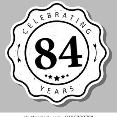 Celebrating 84 Years Experience Badge - find similar on Envato Elements