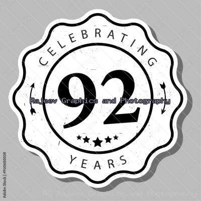 Celebrating 92 Years Of Experience Badge