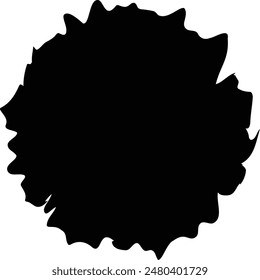 Circular Black Ink Drop Blot