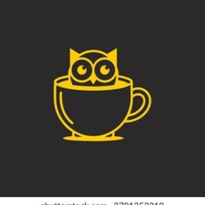 Cute Owl Coffee Cup Logo - find similar on iStock