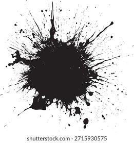 Dense Dry Ink Splatter Texture Round