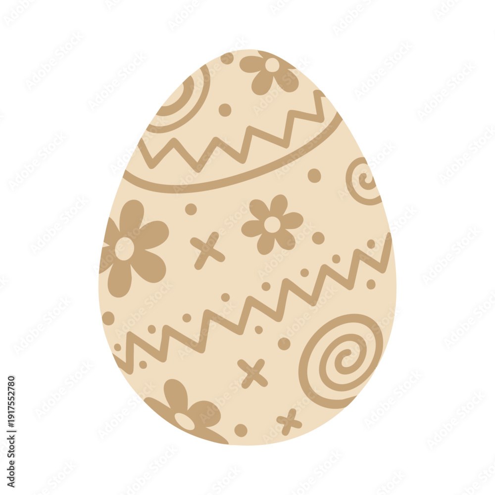 Detailed Tribal Easter Egg Vector Ornate Geometric Pattern For Adult Coloring Book