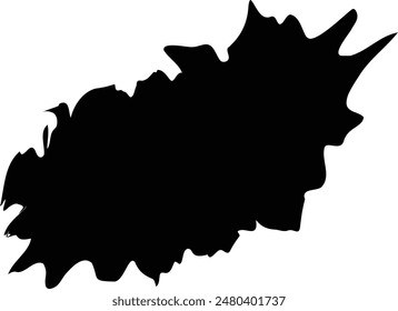 Diagonal Leaf Shaped Black Ink Splash
