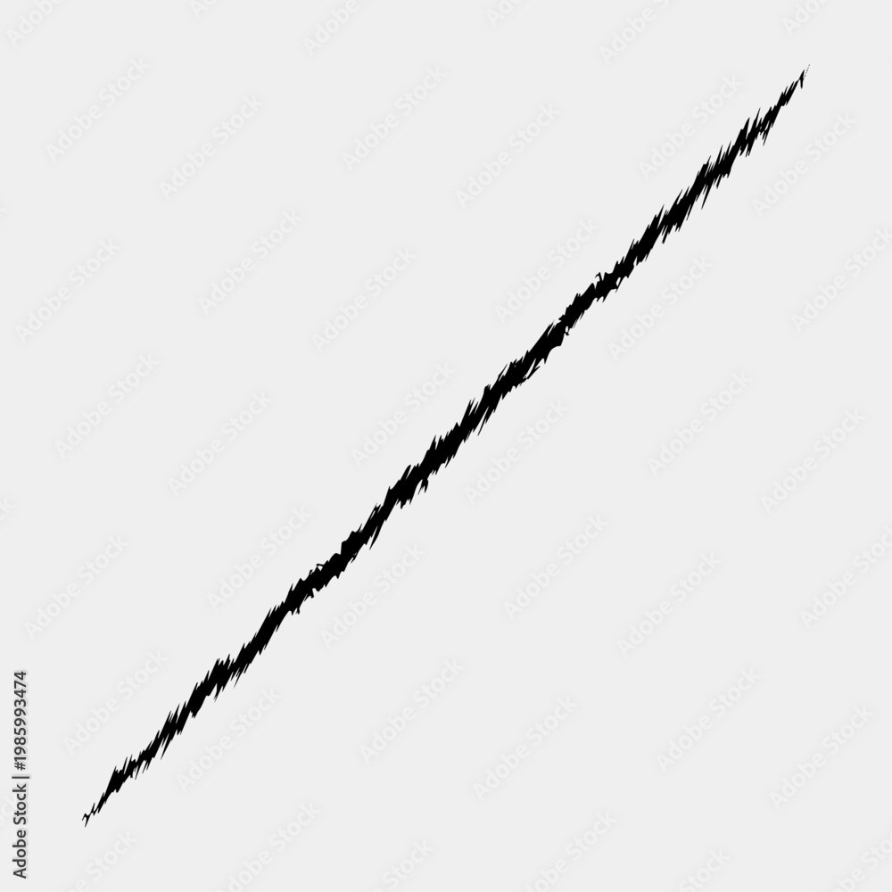 Dry Ink Brush Stroke Vector Thin Diagonal Grunge Line Texture