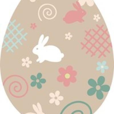 Easter Egg Pattern with White Bunnies and Flowers - find similar on Shutterstock