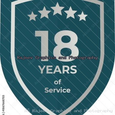 Eighteen Years Of Service Shield Badge Icon