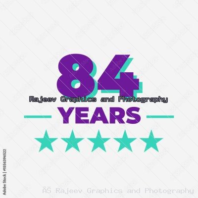 Eighty Four Years Anniversary Badge Design