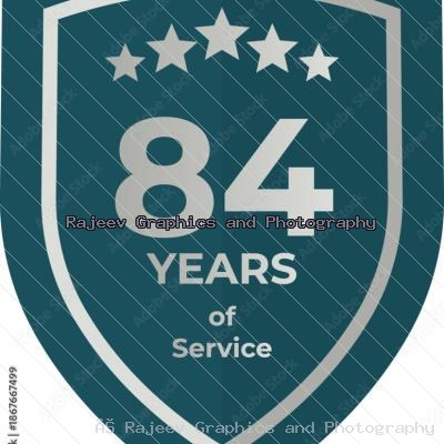 Eighty Four Years Of Service Shield Badge Icon