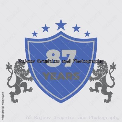 Eighty Seven Years Of Service Lion Shield Badge Icon