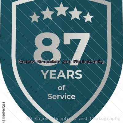 Eighty Seven Years Of Service Shield Badge Icon