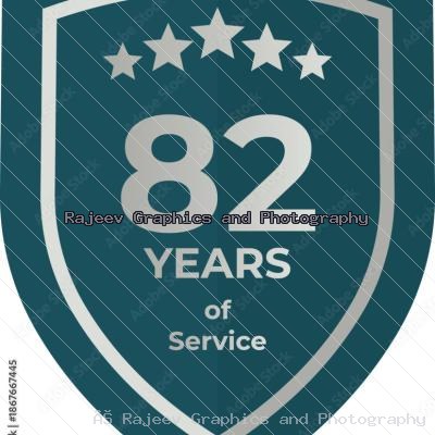 Eighty Two Years Of Service Shield Badge Icon