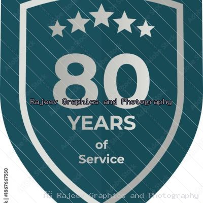 Eighty Years Of Service Shield Badge Icon
