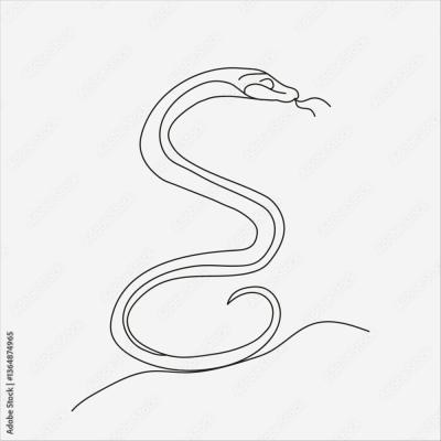 Elegant Snake Line Art Design - find similar on iStock