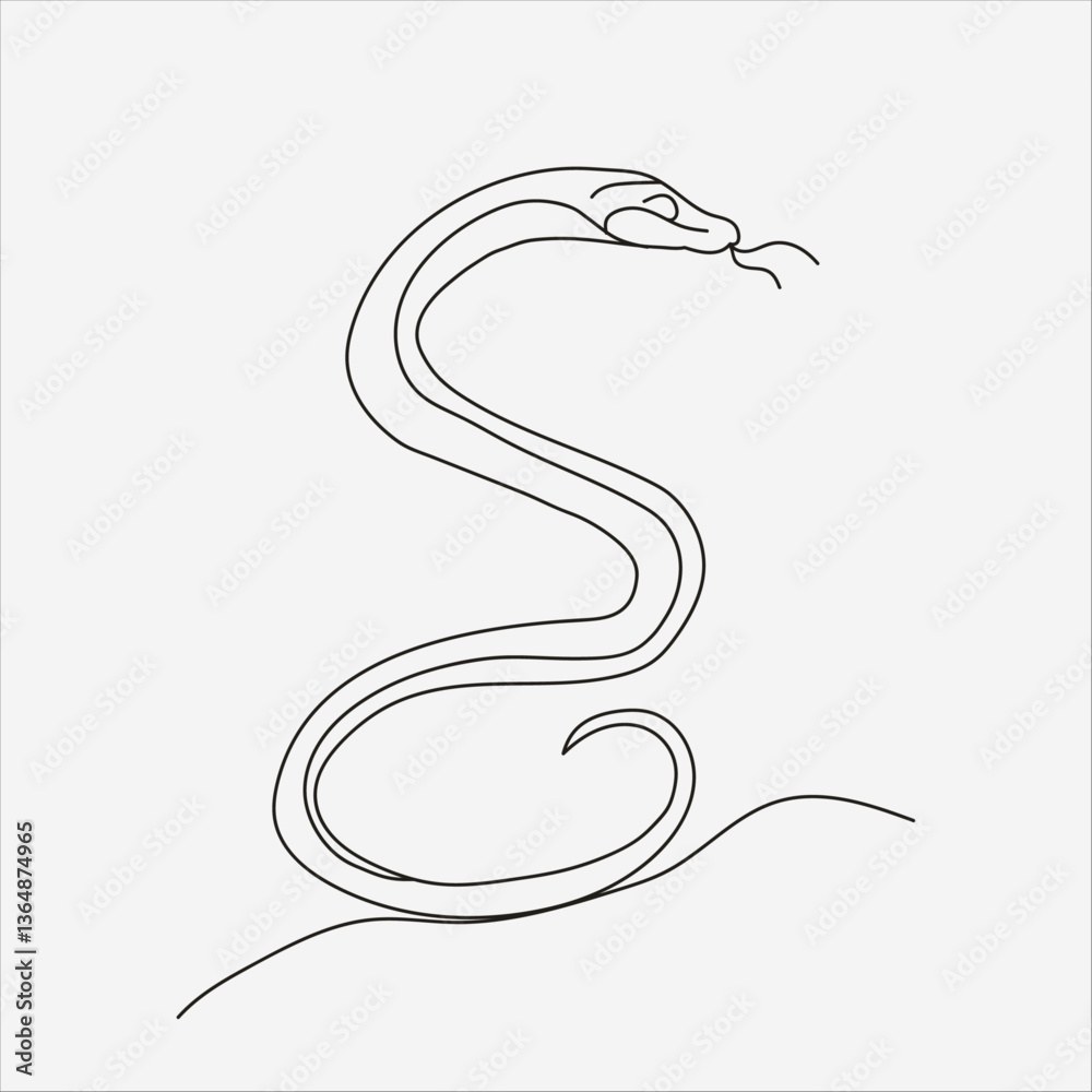 Elegant Snake Line Art Design