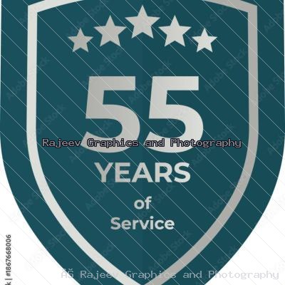 Fifty Five Years Of Service Shield Badge Icon
