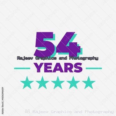 Fifty Four Years Anniversary Badge Design