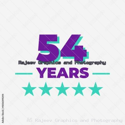 Fifty Four Years Anniversary Badge Design
