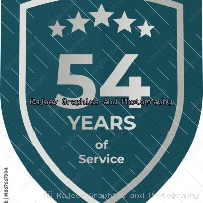 Fifty Four Years Of Service Shield Badge Icon