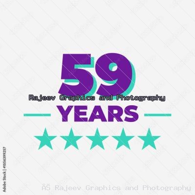 Fifty Nine Years Anniversary Badge Design