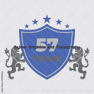 Fifty Seven Years Of Service Lion Shield Badge Icon