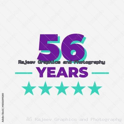 Fifty Six Years Anniversary Badge Design