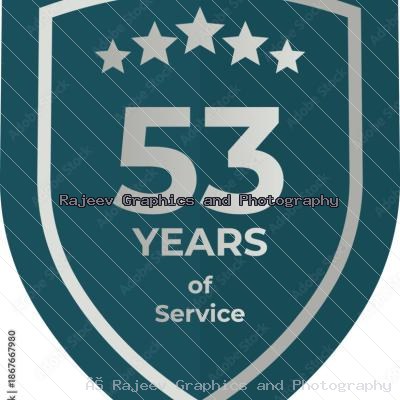 Fifty Three Years Of Service Shield Badge Icon