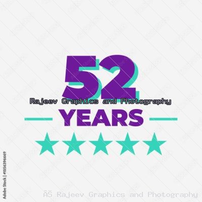 Fifty Two Years Anniversary Badge Design