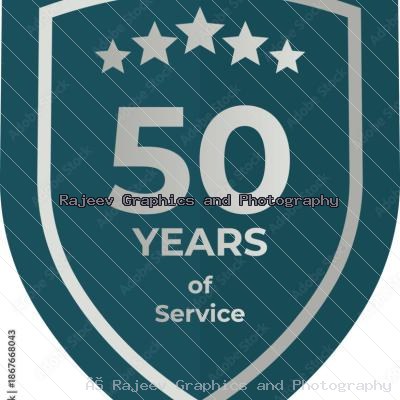 Fifty Years Of Service Shield Badge Icon