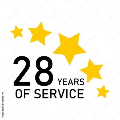 Five Star 28 Years Of Service - find similar on Vector Stock