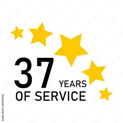 Five Star 37 Years Of Service - find similar on Vector Stock