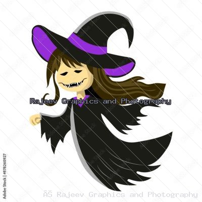 Flying Witch Halloween Graphic Element