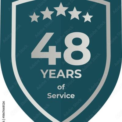 Forty Eight Years Of Service Shield Badge Icon