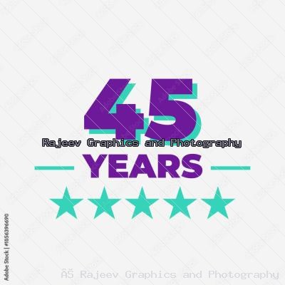 Forty Five Years Anniversary Badge Design