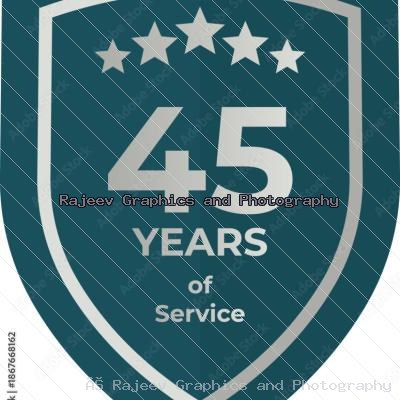 Forty Five Years Of Service Shield Badge Icon