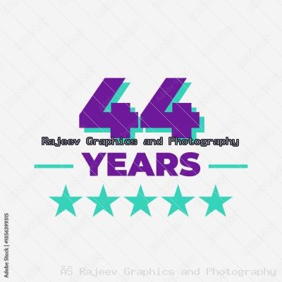 Forty Four Years Anniversary Badge Design