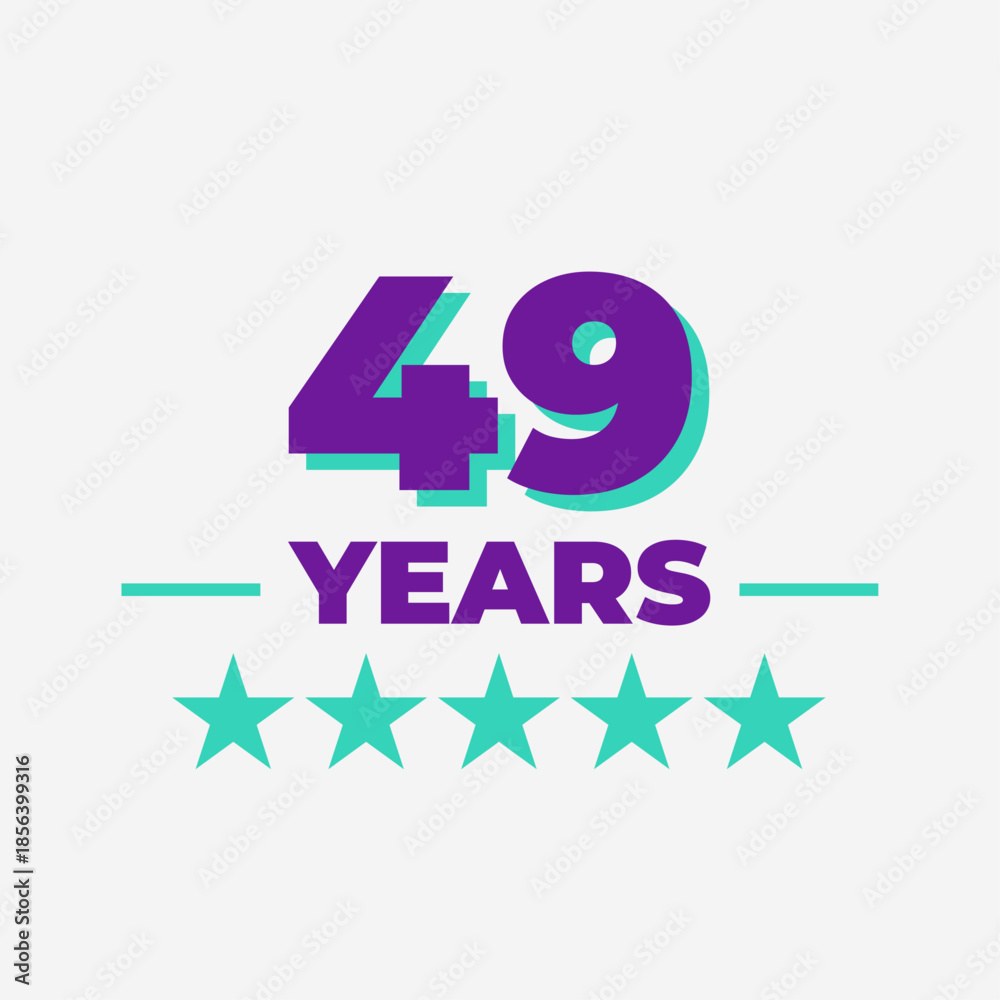 Forty Nine Years Anniversary Badge Design