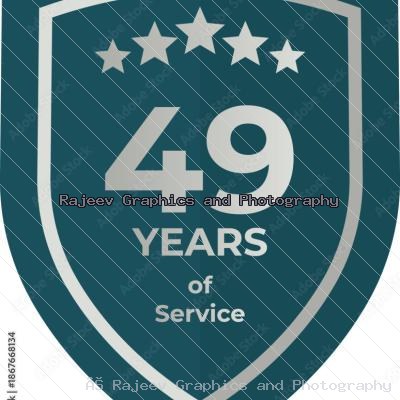 Forty Nine Years Of Service Shield Badge Icon