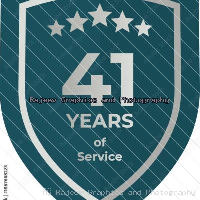 Forty One Years Of Service Shield Badge Icon