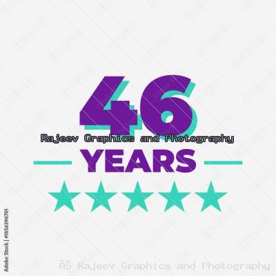 Forty Six Years Anniversary Badge Design