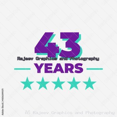 Forty Three Years Anniversary Badge Design