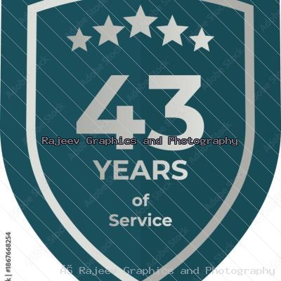Forty Three Years Of Service Shield Badge Icon