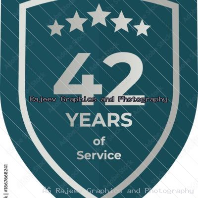 Forty Two Years Of Service Shield Badge Icon