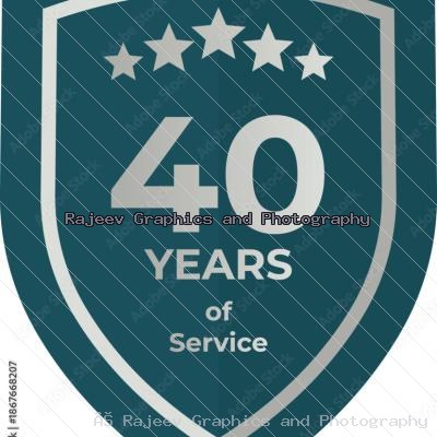 Forty Years Of Service Shield Badge Icon