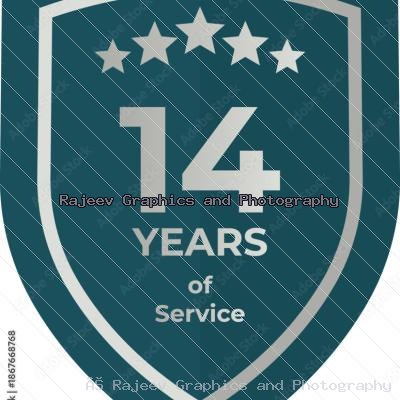 Fourteen Years Of Service Shield Badge Icon