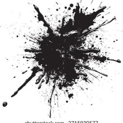 Grunge Dry Ink Splash Texture with Drops