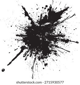 Grunge Dry Ink Splash Texture with Drops